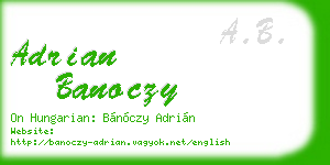 adrian banoczy business card