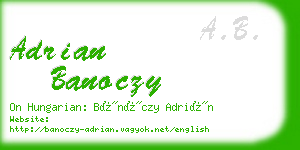 adrian banoczy business card